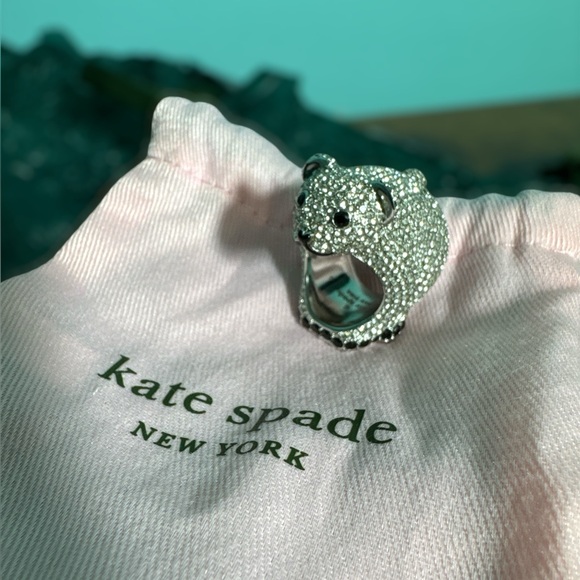 Kate Spade ♠️ Arctic Friends Polar Bear Pave Ring - Picture 2 of 5